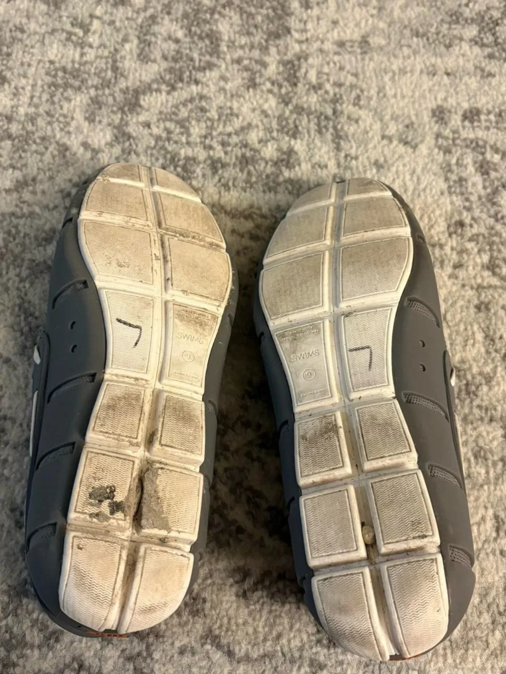 Men’s Size 9 Swims Grey and Orange Swim Shoes/Boat Shoes